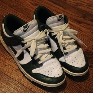 Nike Green and White Sneakers Classic Design